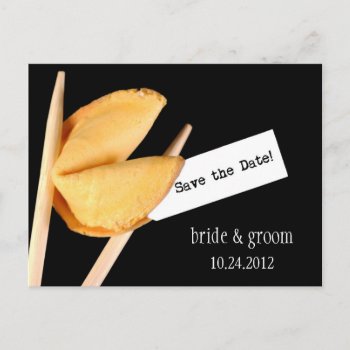 Save The Date Fortune Cookie Postcard by Meg_Stewart at Zazzle