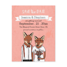 Save the Date - Foxes in Love Card
