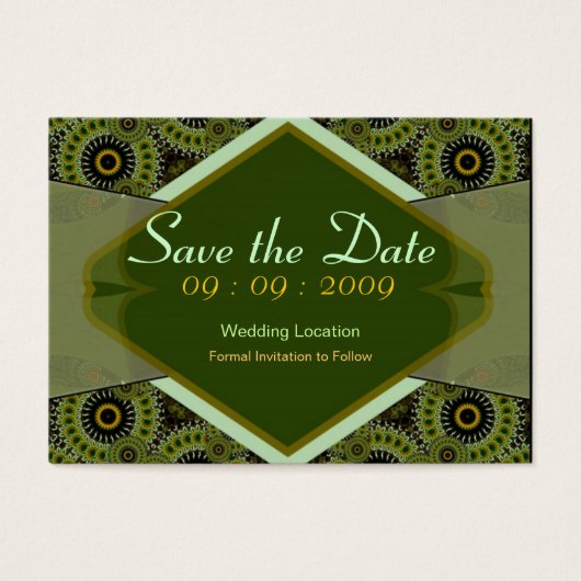 Save the Date Fractal Swirls Card (Front)