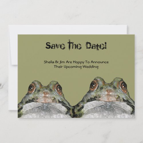 Save The Date Frog Couple Hoppy To Announce  Invitation