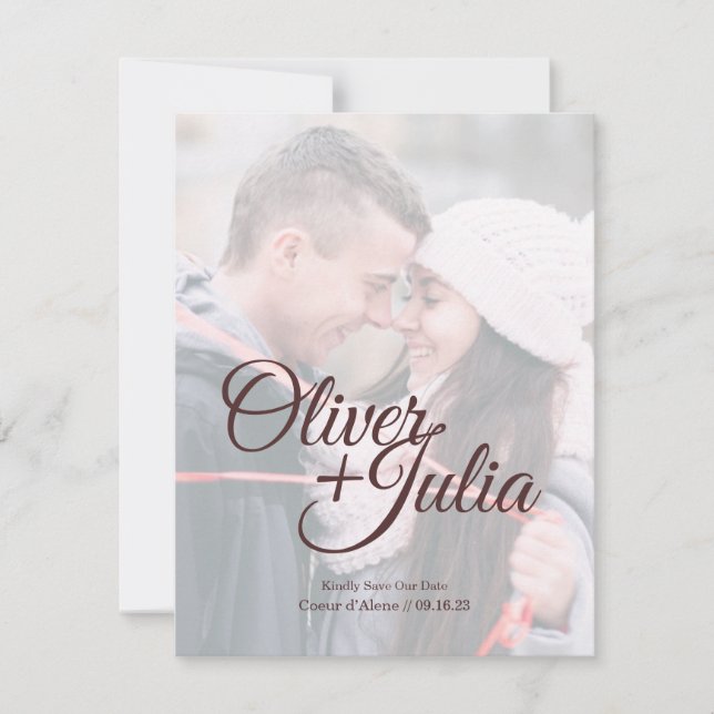 Save The Date *Frosted Glass* Card (Front)