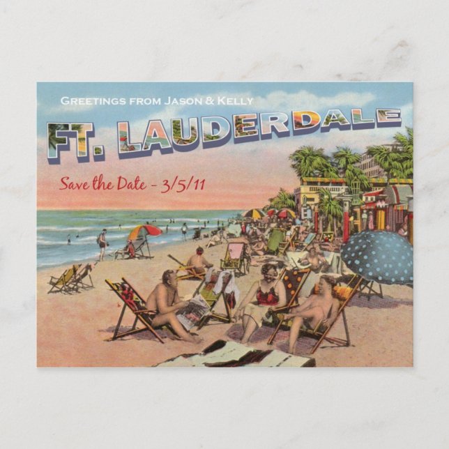 Save the Date - Ft. Lauderdale Announcement Postcard (Front)