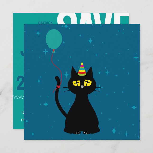 SAVE THE DATE! - Funny Cat Birthday Card (Front/Back)