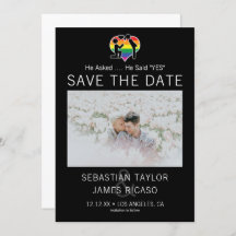 Save The Date Gay He Said Yes Personalized Photo