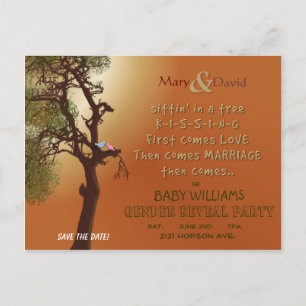 Save the Date Gender Reveal Party Announcement Postcard