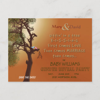 Save the Date Gender Reveal Party Announcement Postcard