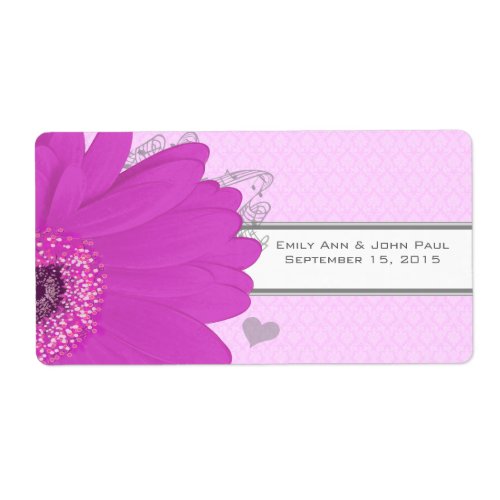 Save the Date Gerber Daisy Musical Notes and Heart Label