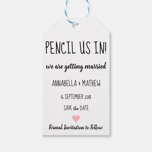 Save The Date Gift Tags (Front)