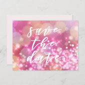 Save the date | Glamorous Pink Sparkles Postcard (Front/Back)