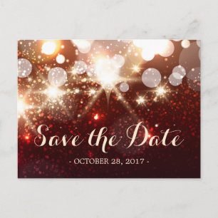 Save the Date - Glamour Gold Glitter Sparkles Announcement Postcard