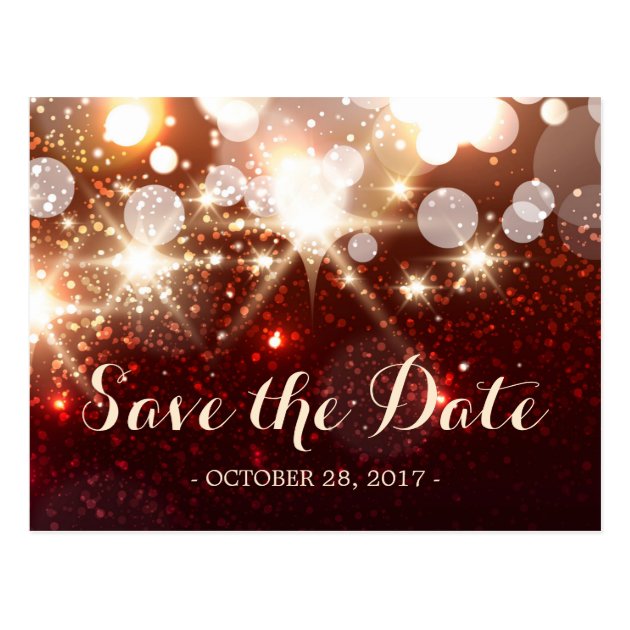 Save The Date - Glamour Gold Glitter Sparkles Postcard