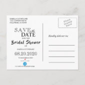 Save the Date Gold and White - Bridal Shower Announcement Postcard (Back)