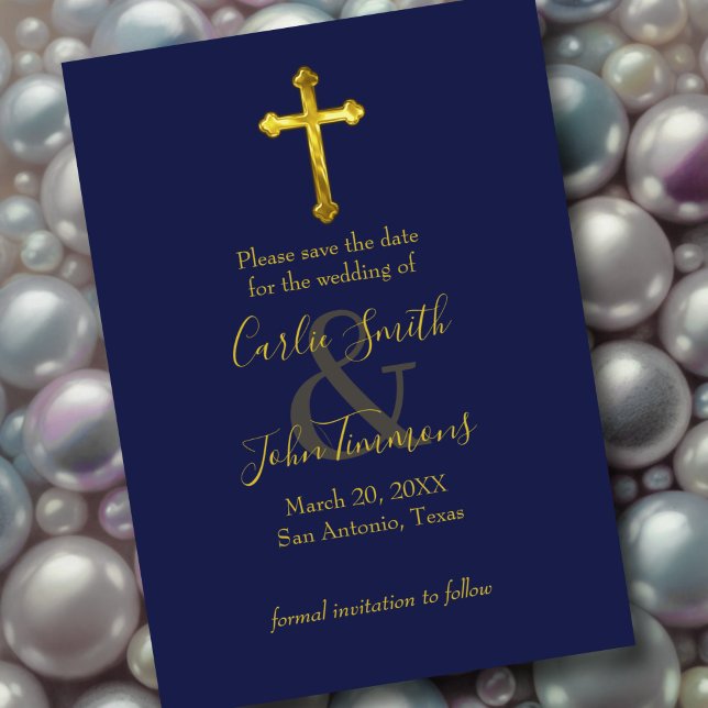 Save the Date Gold Cross Any Color (Creator Uploaded)