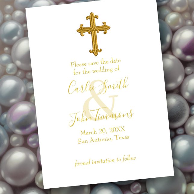 Save the Date Gold Cross Any Color (Creator Uploaded)