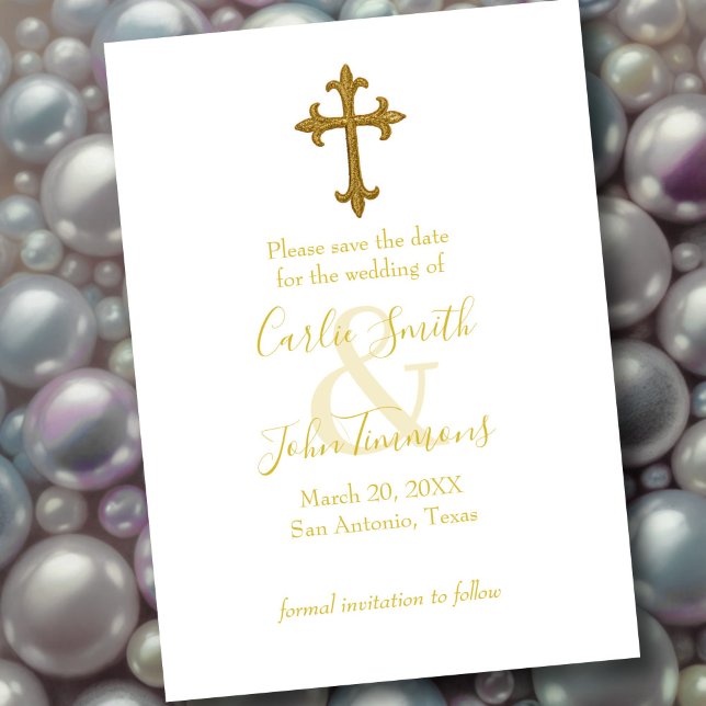 Save the Date Gold Cross Any Color (Creator Uploaded)