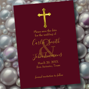 Save the Date Gold Cross Any Color