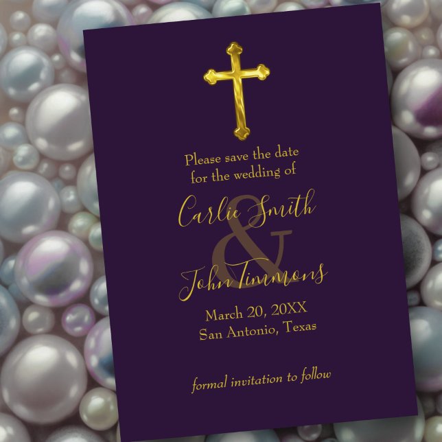 Save the Date Gold Cross Any Color (Creator Uploaded)