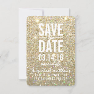 Save the Date Gold Glitter Fab
