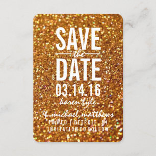 Save the Date Gold Glitter Fab II