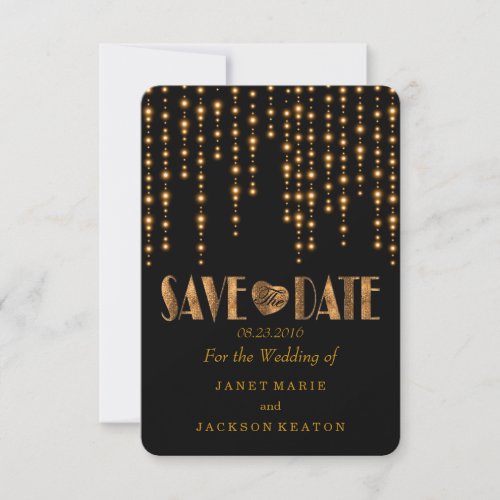Save the Date Gold Light and Black