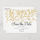 Save the Date Gold Stars Postcard (Front/Back)