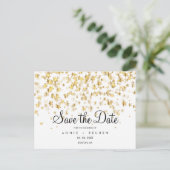 Save the Date Gold Stars Postcard (Standing Front)