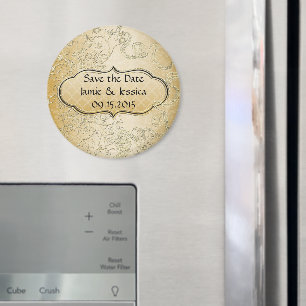 Save the Date Gold Wedding Save The Date Magnet