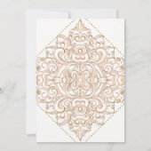 Save the Date Golden Damask Pattern Gold Lace (Back)