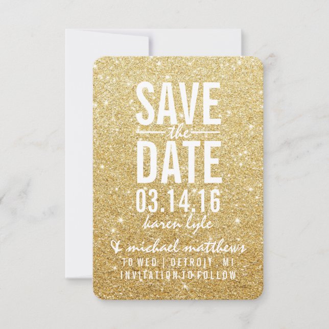 Save the Date | Golden Glitter Fab II (Front)