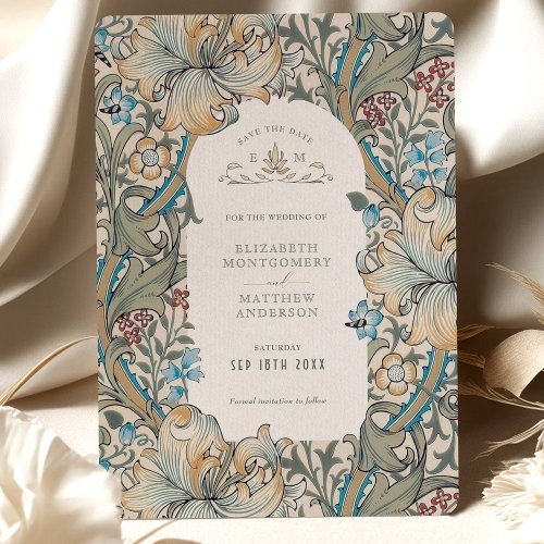 Save the Date Golden Lily Rich Caramel Morris Invitation