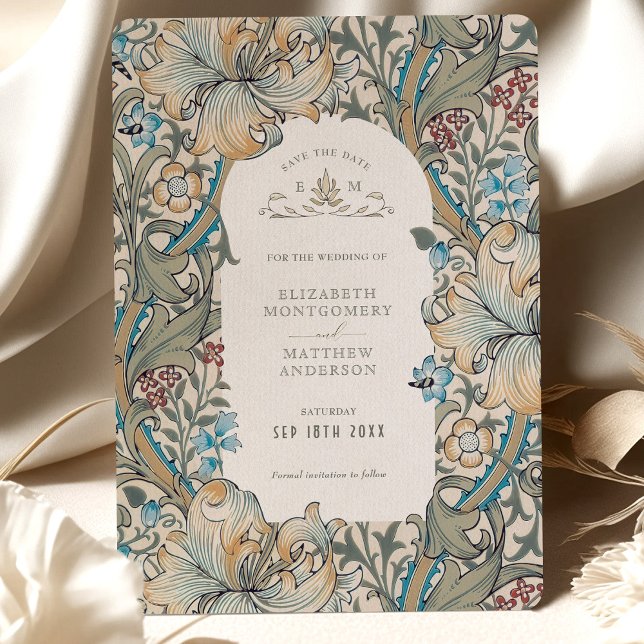 Save the Date Golden Lily Rich Caramel Morris Invitation (Creator Uploaded)