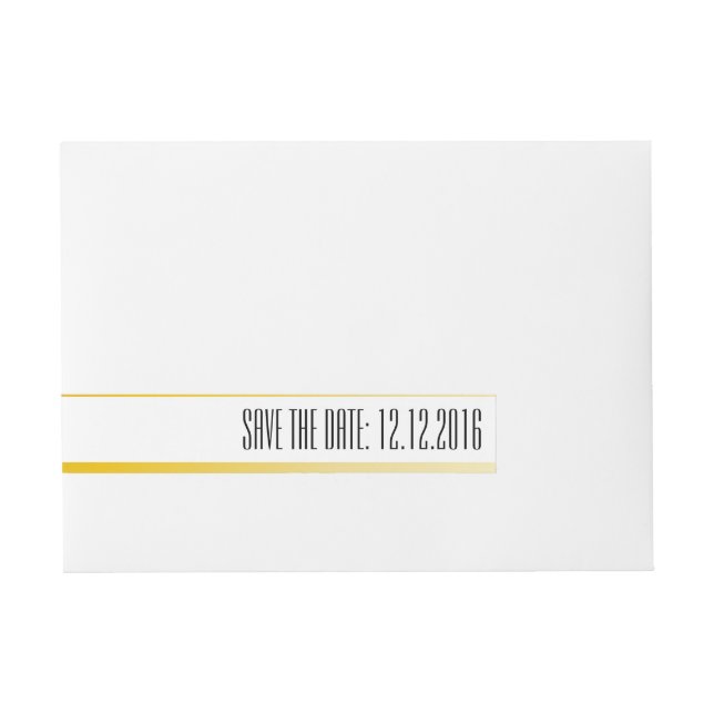 Save the date, golden wrap around address label (Front)