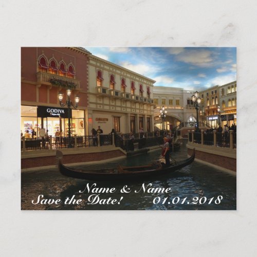 Save the Date Gondola Ride The Venetian Postcard