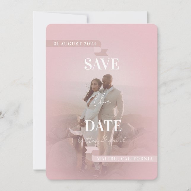 Save the date - gorgeous_dusty pink invitation (Front)