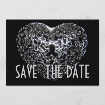 Save The Date - Gothic Metal Heart Jewel by RetroZone at Zazzle