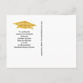 Save The Date Graduation Faux Gold Grad Announcement Postcard (Back)