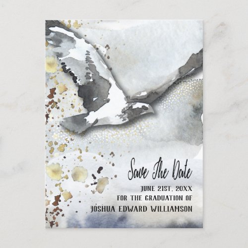 Save The Date Graduation Flying Bird Modern Announcement Postcard