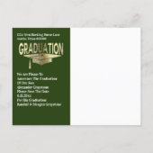 Save The Date Graduation Green & Faux Gold Modern Announcement Postcard (Back)