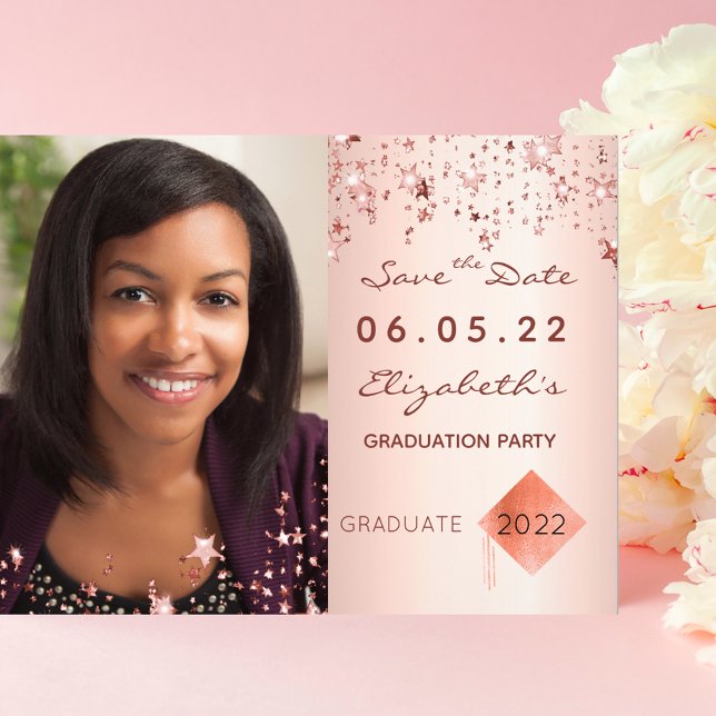 Save the Date graduation party blush 2026 budget Flyer (Creator Uploaded)