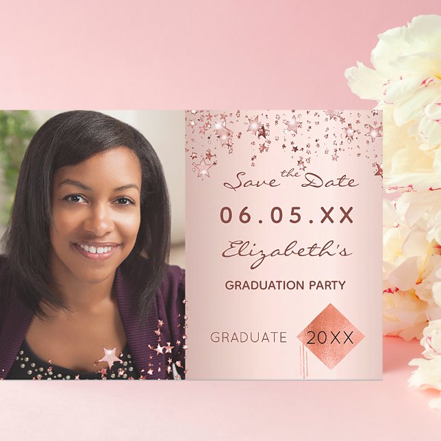 Save the Date graduation party blush photo 2026 (Creator Uploaded)