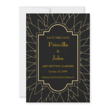 Save the date, great gatsby, dahlia geometric
