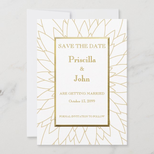 Save the date, great gatsby, dahlia geometric save the date (Front)