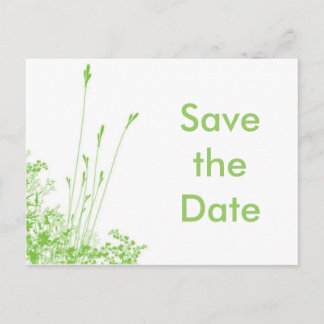 Save the Date  Green grass Announcement Postcard