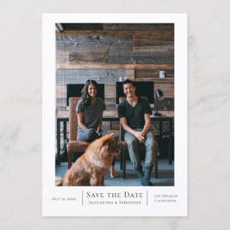 Save The Date Grey White Wedding Personalized