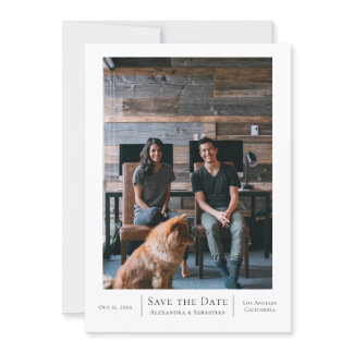 Save The Date Grey White Wedding Personalized