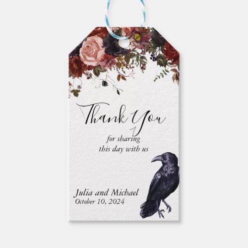 Save the Date Halloween Fall Wedding Raven Gift Tags