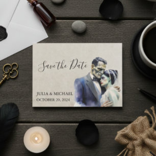 Save the Date Halloween Frankenstein Bride Note Card