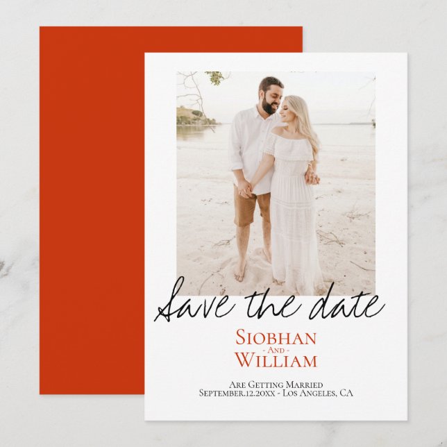 Save The Date Handwritten Personalized Photo (Front/Back)
