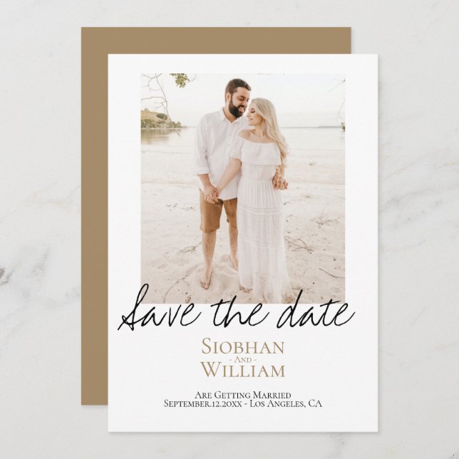 Save The Date Handwritten Personalized Photo (Front/Back)