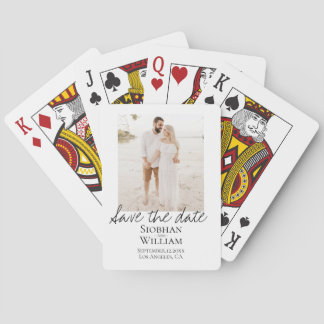 Save The Date Handwritten Personalized Photo Poker Cards